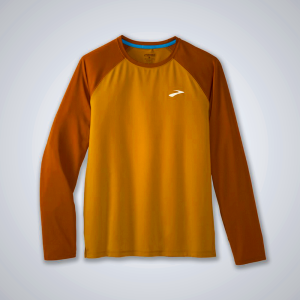 Men's Brooks Atmosphere Short Sleeve T-Shirts Navy/Orange | AU-948356