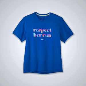 Men's Brooks Atmosphere Short Sleeve T-Shirts Blue | AU-268091