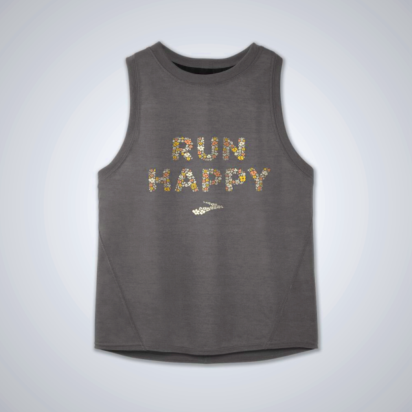 Women's Brooks Empower Her Distance Graphic Tanks Purple Grey | AU-418092