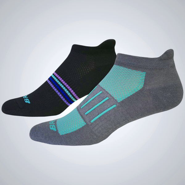 Women's Brooks Ghost Midweight 2-Pack Socks Black/Red Grey | AU-704291